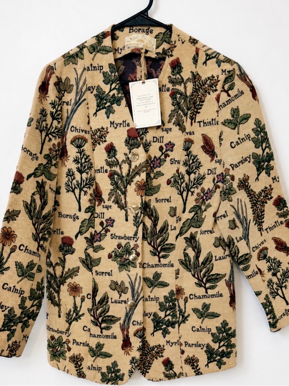 1990s Botanical Mint Condition Tapestry Blazer